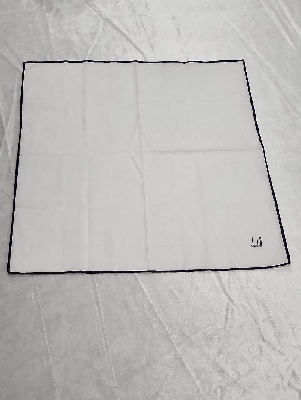 Vintage dunhill White & Navy Handkerchief / Scarf